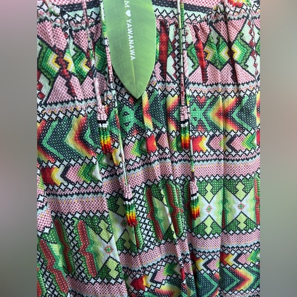 NWT farm Rio Amulet Linen Blend Aztec Shirt Dress Multicolor Size XS - Picture 4 of 7